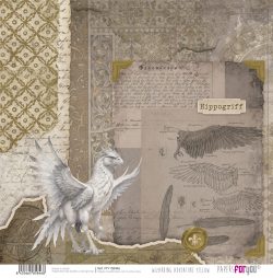 PFY-15846 - Papel Scrap doble cara 180gr 12"x12" (Wizarding Adventure Yellow) - pack 12 ud.