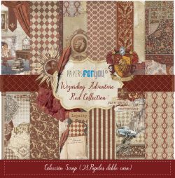 PFY-15858 - Colección 28 Papeles Scrap Mini doble cara 180gr 6"x 6" (Wizarding Adventure Red) - pack 3 ud.