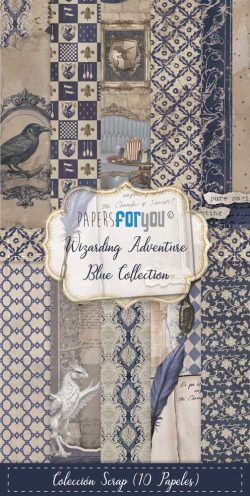 PFY-15865 - Colección 10 Papeles Scrap Una cara 180gr 6"x12" (Wizarding Adventure Blue) - pack 4 ud.