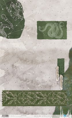 PFY-15926 - Papel Arroz 54x33 cm 25-30 gr. (Wizarding Adventure Green) - pack 6 ud.