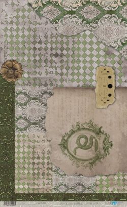 PFY-15928 - Papel Arroz 54x33 cm 25-30 gr. (Wizarding Adventure Green) - pack 6 ud.