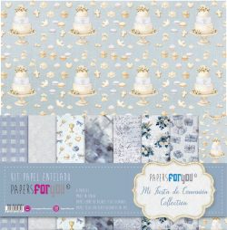 PFY-15684 - Kit 8 Papel Scrap Tela 125gr 12"x12" (Mi Fiesta de Comunión Niño) - pack 3 ud.