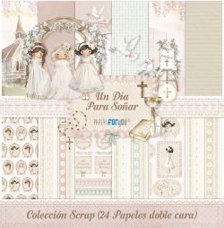 PFY-15994 - Colección 24 Papeles Scrap doble cara 180gr 8"x 8" (Un Día Para Soñar Niñas) - pack 3 ud.