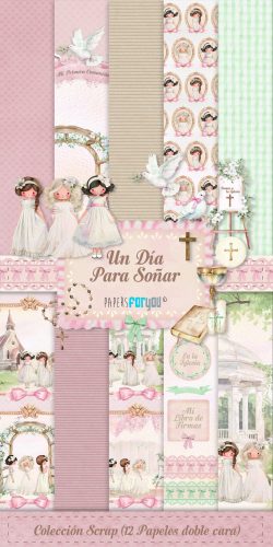 PFY-15996 - Colección 10 Papeles Scrap Una cara 180gr 6"x12" (Un Día Para Soñar Niñas) - pack 4 ud.