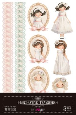 PFY-16014 - Decorative Transfers 20x30cm 8"x 12" 3 Hojas (Un Día Para Soñar Niñas) - pack 2 ud.