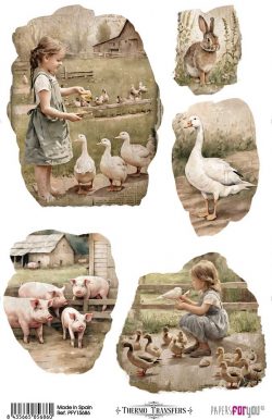 PFY-15686 - Thermo Transfers 20x30cm 8"x 12" 1 Hoja (Farm III) - pack 3 ud.