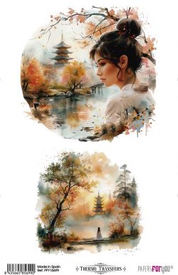 PFY-15699 - Thermo Transfers 20x30cm 8"x 12" 1 Hoja (Geisha II) - pack 3 ud.