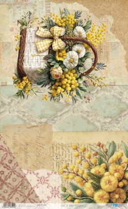 PFY-16025 - Papel Arroz 54x33 cm 25-30 gr. (Mimosas V) - pack 6 ud.