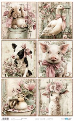 PFY-16054 - Papel Arroz 54x33 cm 25-30 gr. (Farm & Flowers XIII) - pack 6 ud.