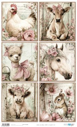 PFY-16055 - Papel Arroz 54x33 cm 25-30 gr. (Farm & Flowers XIV) - pack 6 ud.