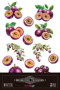 PFY-16073 - Decorative Transfers 20x30cm 8″x 12″ 3 Hojas (Maracuyas Mini) - pack 2 ud.