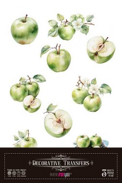 PFY-16076 - Decorative Transfers 20x30cm 8″x 12″ 3 Hojas (Green Apples Mini) - pack 2 ud.
