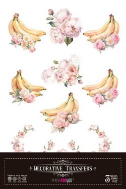 PFY-16078 - Decorative Transfers 20x30cm 8″x 12″ 3 Hojas (Bananas Mini) - pack 2 ud.