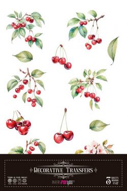 PFY-16081 - Decorative Transfers 20x30cm 8″x 12″ 3 Hojas (Cherrys Mini) - pack 2 ud.