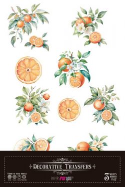 PFY-16083 - Decorative Transfers 20x30cm 8″x 12″ 3 Hojas (Oranges Mini) - pack 2 ud.