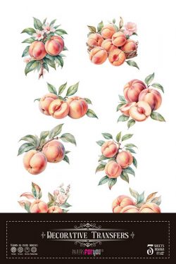 PFY-16084 - Decorative Transfers 20x30cm 8″x 12″ 3 Hojas (Peachs Mini) - pack 2 ud.
