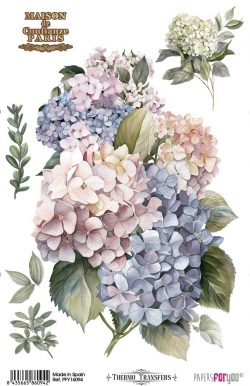 PFY-16094 - Thermo Transfers 20x30cm 8"x 12" 1 Hoja (Hydrangeas) - pack 3 ud.