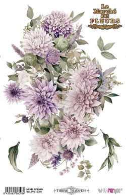 PFY-16096 - Thermo Transfers 20x30cm 8"x 12" 1 Hoja (Dahlias) - pack 3 ud.