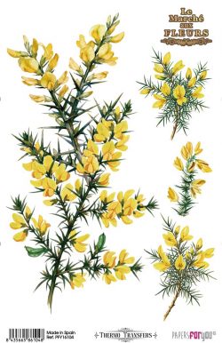 PFY-16104 - Thermo Transfers 20x30cm 8"x 12" 1 Hoja (Flores Amarillas) - pack 3 ud.
