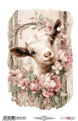 PFY-16112 - Thermo Transfers 20x30cm 8"x 12" 1 Hoja (Farm & Flowers Goats) - pack 3 ud.