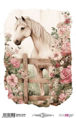 PFY-16113 - Thermo Transfers 20x30cm 8"x 12" 1 Hoja (Farm & Flowers Horses) - pack 3 ud.
