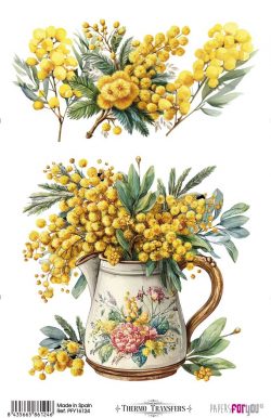 PFY-16124 - Thermo Transfers 20x30cm 8"x 12" 1 Hoja (Mimosas II) - pack 3 ud.