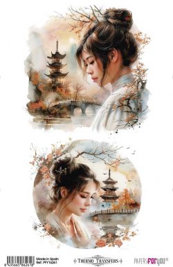 PFY-16261 - Thermo Transfers 20x30cm 8"x 12" 1 Hoja (Geisha III) - pack 3 ud.