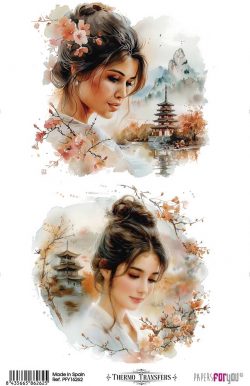 PFY-16262 - Thermo Transfers 20x30cm 8"x 12" 1 Hoja (Geisha IV) - pack 3 ud.