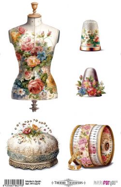 PFY-16279 - Thermo Transfers 20x30cm 8"x 12" 1 Hoja (Sewing IV) - pack 3 ud.