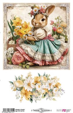 PFY-16174 - Thermo Transfers 20x30 8''x12 '' 1 Hoja (Rabbits & Garden I) - pack 3 ud.