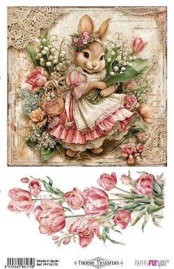 PFY-16175 - Thermo Transfers 20x30 8''x12 '' 1 Hoja (Rabbits & Garden II) - pack 3 ud.