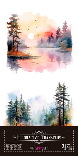 PFY-16208 - Decorative Transfers 15x30cm 6″x 12″ 4 Hojas (Landscape II) - pack 2 ud.