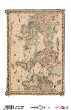 PFY-16327 - Thermo Transfers 20x30cm 8"x 12" 1 Hoja (Maps III) - pack 3 ud.