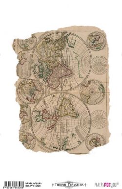 PFY-16328 - Thermo Transfers 20x30cm 8"x 12" 1 Hoja (Maps IV) - pack 3 ud.