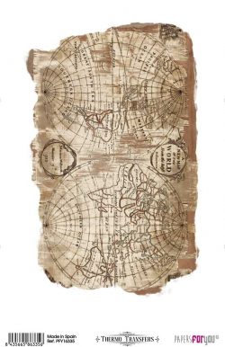 PFY-16335 - Thermo Transfers 20x30cm 8"x 12" 1 Hoja (Maps I) - pack 3 ud.