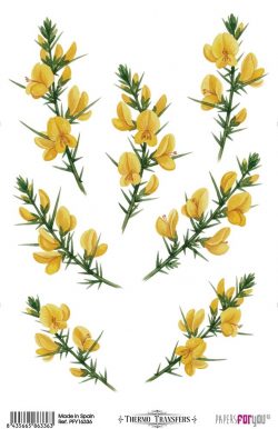 PFY-16336 - Thermo Transfers 20x30cm 8"x 12" 1 Hoja (Flores Amarillas I) - pack 3 ud.