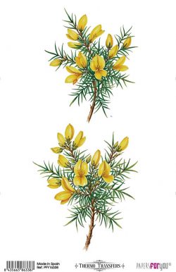 PFY-16338 - Thermo Transfers 20x30cm 8"x 12" 1 Hoja (Flores Amarillas III) - pack 3 ud.