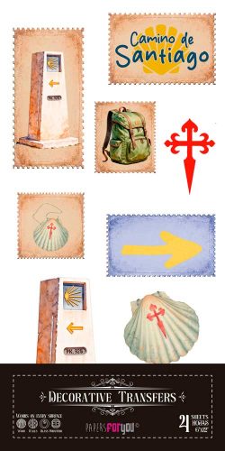 PFY-16361 - Decorative Transfers 15x30cm 6″x 12″ 4 Hojas (Buen Camino) - pack 2 ud.