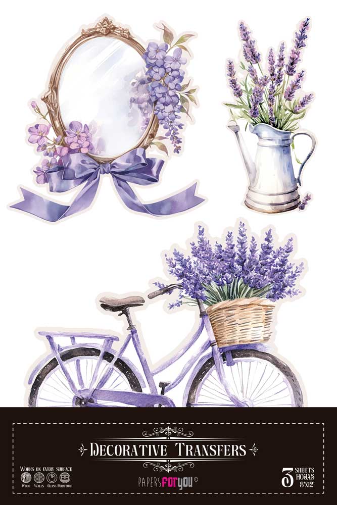 PFY-16463 - Decorative Transfers 20x30cm (Lavender) - pack 2 ud.