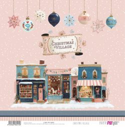PFY-16472 - Papel Scrap doble cara 180gr 12"x12" Christmas Village - pack 12 ud.