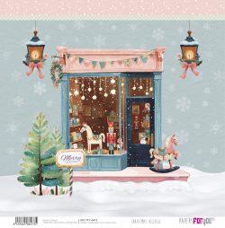 PFY-16473 - Papel Scrap doble cara 180gr 12"x12" Christmas Village - pack 12 ud.