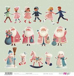 PFY-16479 - Papel Scrap doble cara 180gr 12"x12" Christmas Village - pack 12 ud.