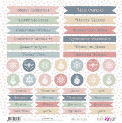 PFY-16482 - Papel Scrap doble cara 180gr 12"x12" Christmas Village - pack 12 ud.