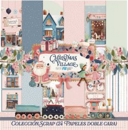 PFY-16487 - Colección 24 Papeles Scrap Mini doble cara 180gr 6"x 6" (Christmas Village) - pack 3 ud.
