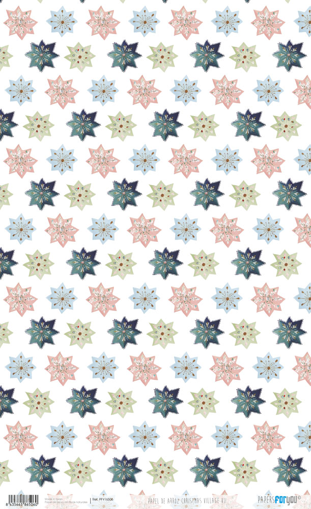PFY-16506 - Papel Arroz 54x33cm 25-30 gr. (Christmas Village VII) - pack 6 ud.