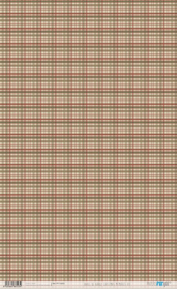 PFY-16553 - Papel Arroz 54x33cm 25-30 gr. (Christmas Memories VII) - pack 6 ud.